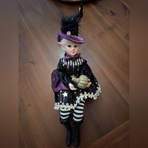 Charming Elf Doll with Gold and Purple Outfit